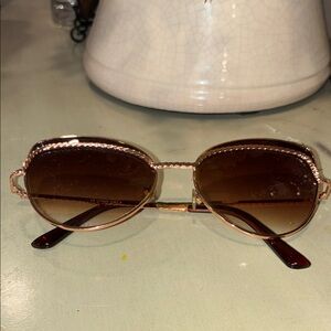Women’s Rose Gold Frame Brown Lens Sunglasses